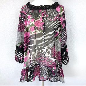 Antilia Femme sheer floral top